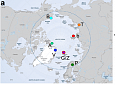 Карта Арктики, показывающая места отбора проб. Источник: Ольга Поповичева