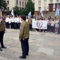 Торжественная линейка в честь открытия 3-го трудового семестра московских молодежно-студенческих отрядов 